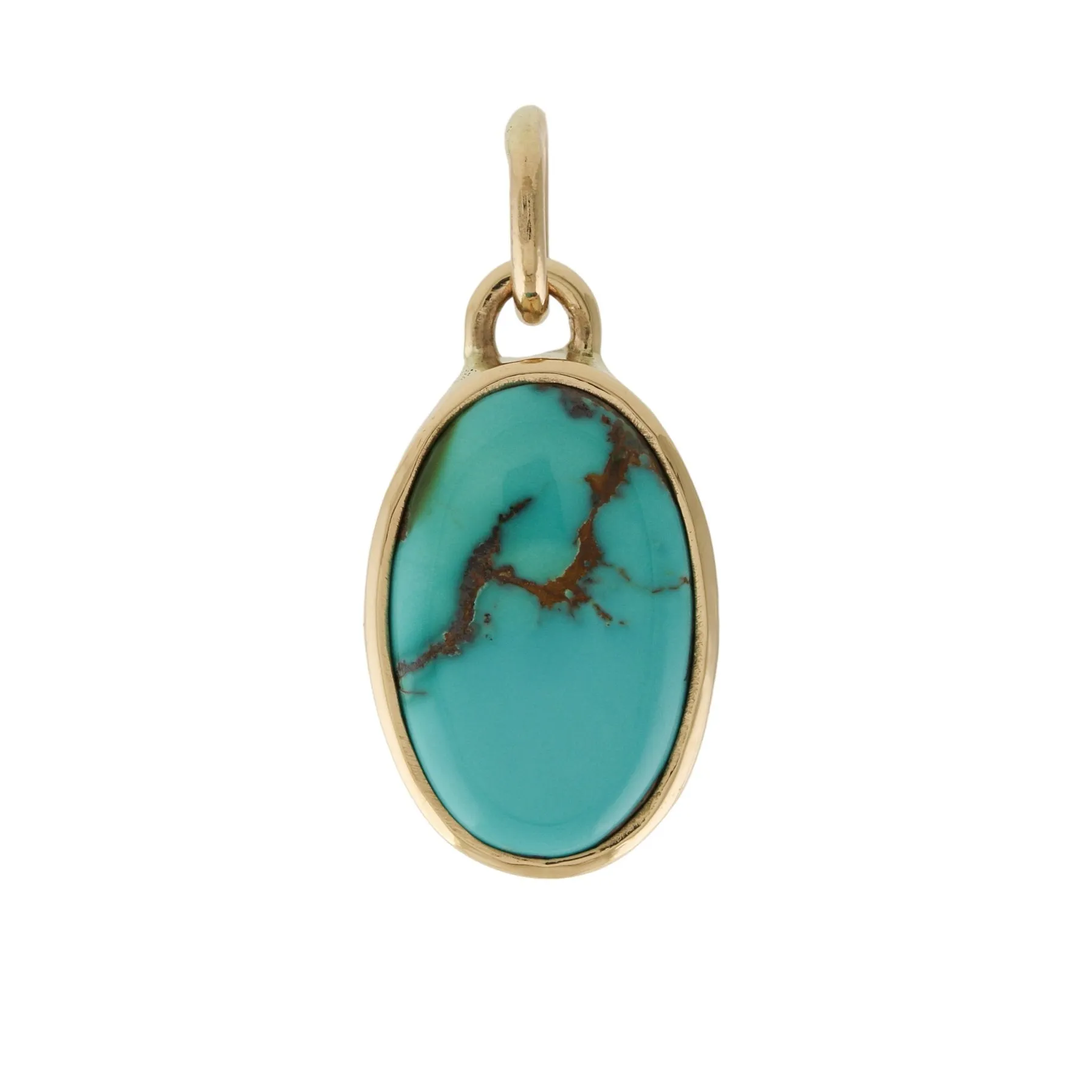 Serene 14 KT Gold x Azure Royston Turquoise Oval Pendant