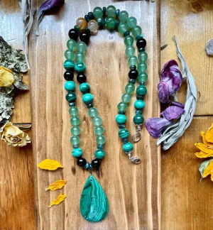 Serene Transformation Malachite Necklace