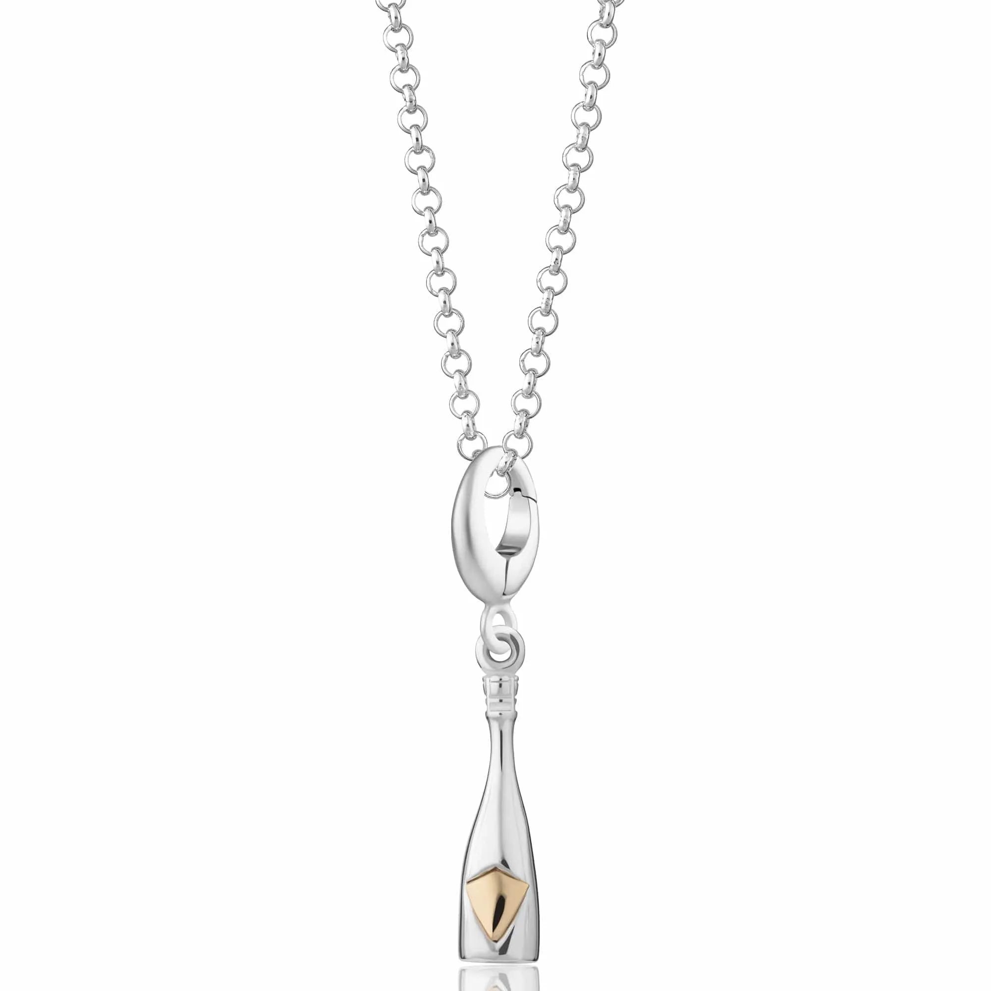 Silver Champagne Bottle Necklace