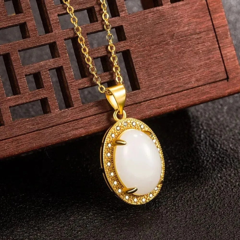 Simple Opal Water Drop Pendant Necklace