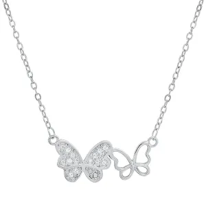 Sterling Silver Butterfly CZ Necklace