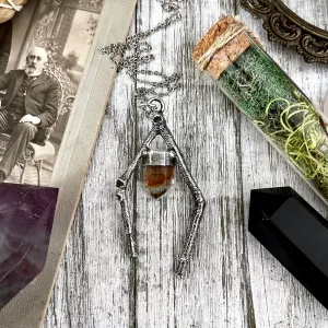 Sticks & Stones Collection- Garden Quartz Crystal Necklace in Silver /