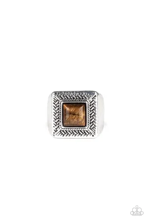 The Wrangler - Brown Men’s Ring - Paparazzi Accessories