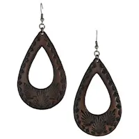 Trenditions Women's Tooled Leather Earrings