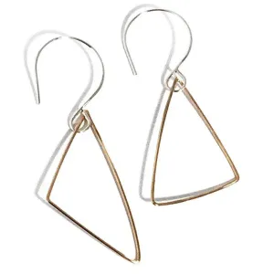 Triangle Solitaire 14Kt Gold Fill and Sterling Silver Earrings TSE002  by Votive Designs Jewelry