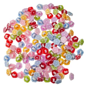 Vibrant Mix Colored Micro Acrylic Floral Buttons - Perfect for Crafts & Decorations