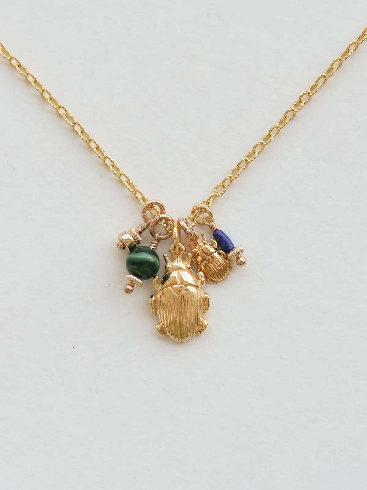 Wadj Necklace | Gold with Lapis Lazuli & Malachite