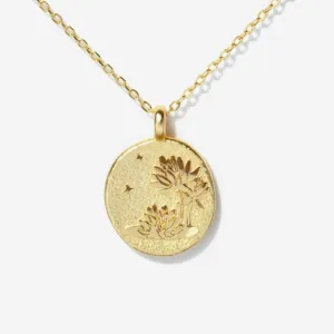 Water Lily Birth Flower Necklace - July