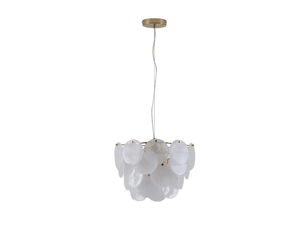 White Glass Disk Chandelier Ceiling Light